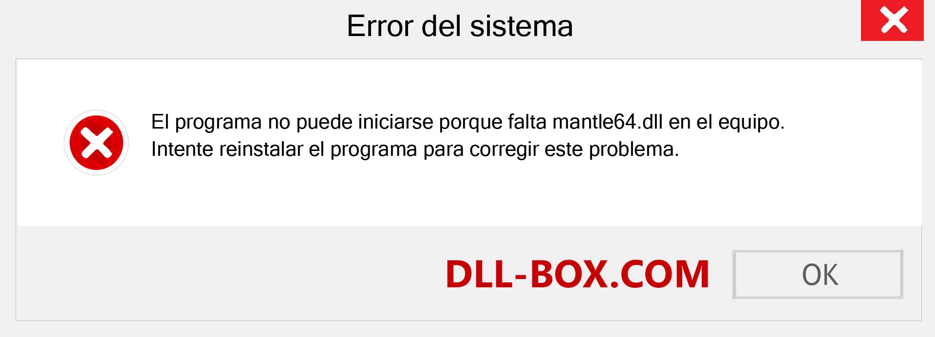 ¿Falta el archivo mantle64.dll ?. Descargar para Windows 7, 8, 10 - Corregir mantle64 dll Missing Error en Windows, fotos, imágenes